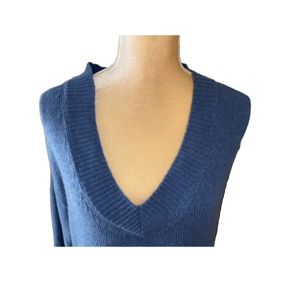 Nobili Vanessa Blue Recycled Cashmere Sweater In GRAFFITE Size L - Picture 2 of 13